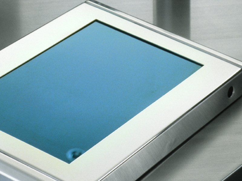 Edelstahl-Gehäuse für Tastatur mit Touchscreen (Gastro-Kassensystem), Auführung nach Designvorgaben mit polierten Kanten